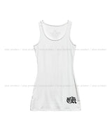 Sord lettering ribbed long sleeveless