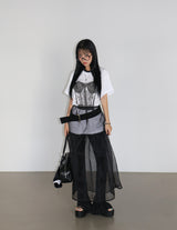 Pleated Slim Long Bootcut Pants