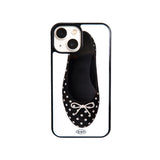 [Glass] black dot shoes case 