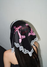 lace multi scarf - black