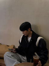 Stadium varsity collar jacket