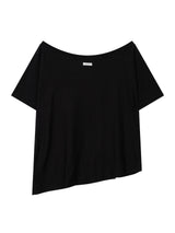 UNBALANCE BUTTON SHOULDER TOP(BLACK)