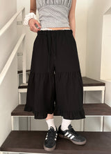 Love Mo Capri Tiered Ruffle Bermuda Shorts 2color