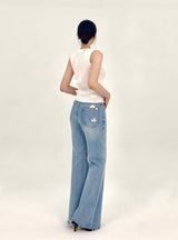 2ND REORDER EMBROIDERED FLARE JEANS code 25101