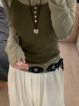 Spiral symbol suede necklace