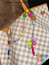 Colourful mixed beads long chain necklace