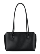 Basic Square Shoulder Bag - Black Leather