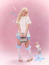 Best Day Ever Pleated Shirt (White)
