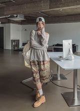 アロアダメージボートネックオーバーサイズニット