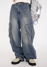 bel cargo denim pants(2color)
