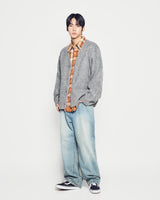 25FW ディストレスチェクコットンシャツ オレンジ