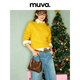 muva.エレガント コンパクト ハンドバッグ オータム ウィンター ミニトート 2WAYバッグ
