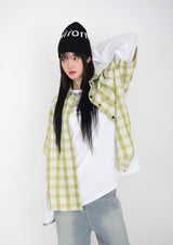 (UNISEX)シリーンオーバーサイズチェックシャツ