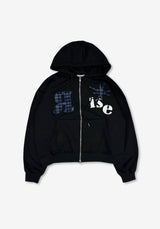 DO RIZE Patch Crop Hoody Zip-up