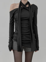 Drape Strap Multi-Layered Tee