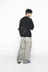 25SS ダメージウォッシュドワイドカーゴパンツ アイボリー