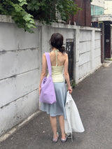 Portrait Wide Strap Shoulder Bag - Grape