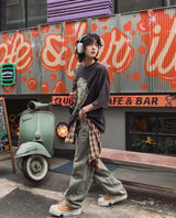 Tioz Washing Wide Denim Pants