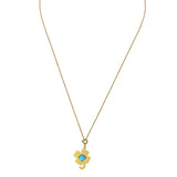 RV-Clover & Turquoise Q Long Necklace_Gold(55CM)