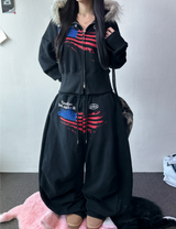 Balloon May Set-Up Available Fleece Printed Tattoo Embroidery Balloon Long Pant 🩶✨ 2 COLOR