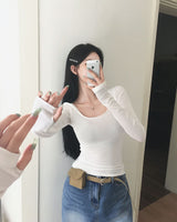 [MADE] Finger hole, square 長袖Tシャツ