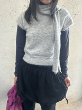 ニップドヘアリーマフラー半袖ニット