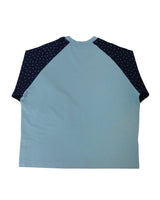 patched raglen t-shirts / sky