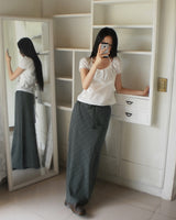 Arring Halter Shirring Puff Laced Blouse