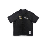 "BLESSED VIRGIN" WASHED EMBROIDERY SATIN SHIRT