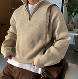 All Day High Neck Modal Semi-Zip-Up Knit