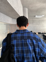 A-ekid overfit check pocket shirt