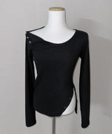 Faint Slit Snap Top (3colors)