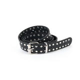 TWO RING RIVET LEATHER BELT_BLACK