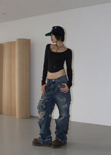 DAMAGE DIRTY DENIM