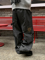 Star Carpenter Raw Pintuck Balloon Pants