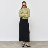 WOMAN ジップアップコットンショートジャケット [OLIVE]