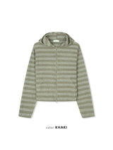Ocean Striped Warmer Zip Hoodie