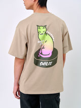 スマイリングキャットTシャツ_サンドベージュ