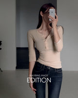 MADE. Feri henley 3/4-sleeve T-shirt