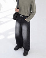(UNISEX) サンダー ティン ワイド ジーンズ