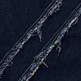 layered deconstructed denim capri shorts_blue