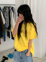 サヤノ レタリング オーバーフィット カラー 半袖Tシャツ