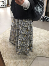 Laptile patchwork long skirt (2color)
