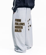 Star Lettering Patch Sweat Pants - White
