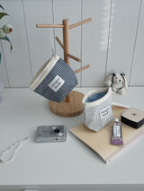  zipper pouch - stripe ivory