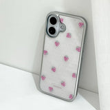[MADE][Magsafe Glass Bumper Case] Strawberry embroidered knit case pink