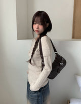 バックルレザーアイレットデイリーショルダーバッグ