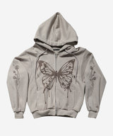 BUTTERFLY SPLATTER ZIP-UP #BEIGE(FLEECE LINED)