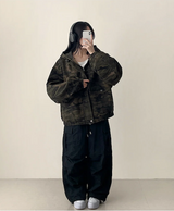 リードニーピンタックヘムストリングワイドパンツ