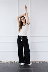 DOTTY RIBBON SHIRRING T-SHIRT